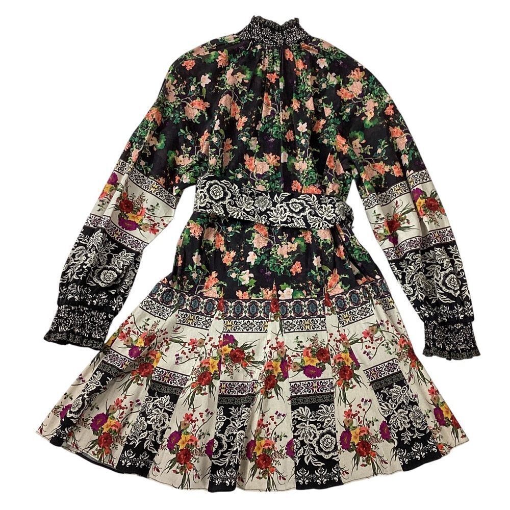 Alice + Olivia Janis Floral Mock Neck Mini Dress NWT Size 6 Event Party - Picture 7 of 13
